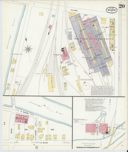 Sanborn Fire Insurance Map from Sharon, Mercer County, Pennsylvania (1908), Sheet #0020 - Complete Map Set gallery image, historic Sanborn map, vintage wall art, Pennsylvania Pennsylvania