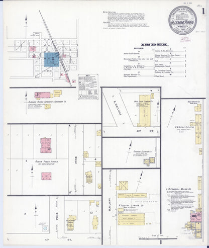 Sanborn Fire Insurance Map from Blooming Prairie, Steele County, Minnesota (1910), Sheet #0001 - Complete Map Set gallery image, historic Sanborn map, vintage wall art, Minnesota Minnesota