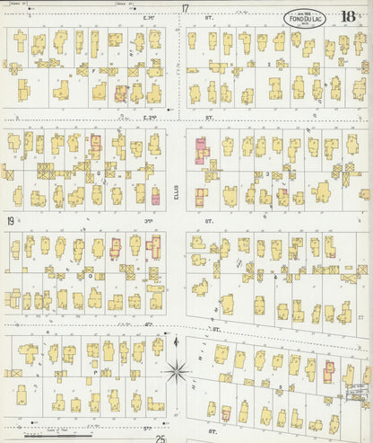 Sanborn Fire Insurance Map from Fond du Lac, Fond du Lac County, Wisconsin (1902), Sheet #0018 - Historic Sanborn Fire Insurance Map Print, vintage old map wall art, antique decor, genealogy gift, Wisconsin Wisconsin map