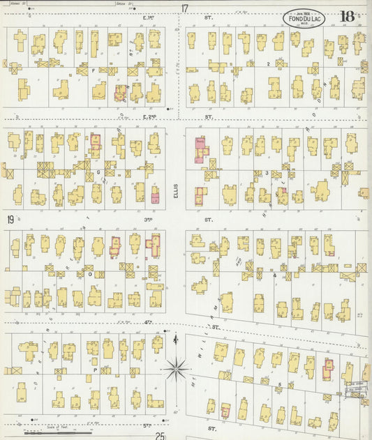 Sanborn Fire Insurance Map from Fond du Lac, Fond du Lac County, Wisconsin (1902), Sheet #0018 - Historic Sanborn Fire Insurance Map Print, vintage old map wall art, antique decor, genealogy gift, Wisconsin Wisconsin map