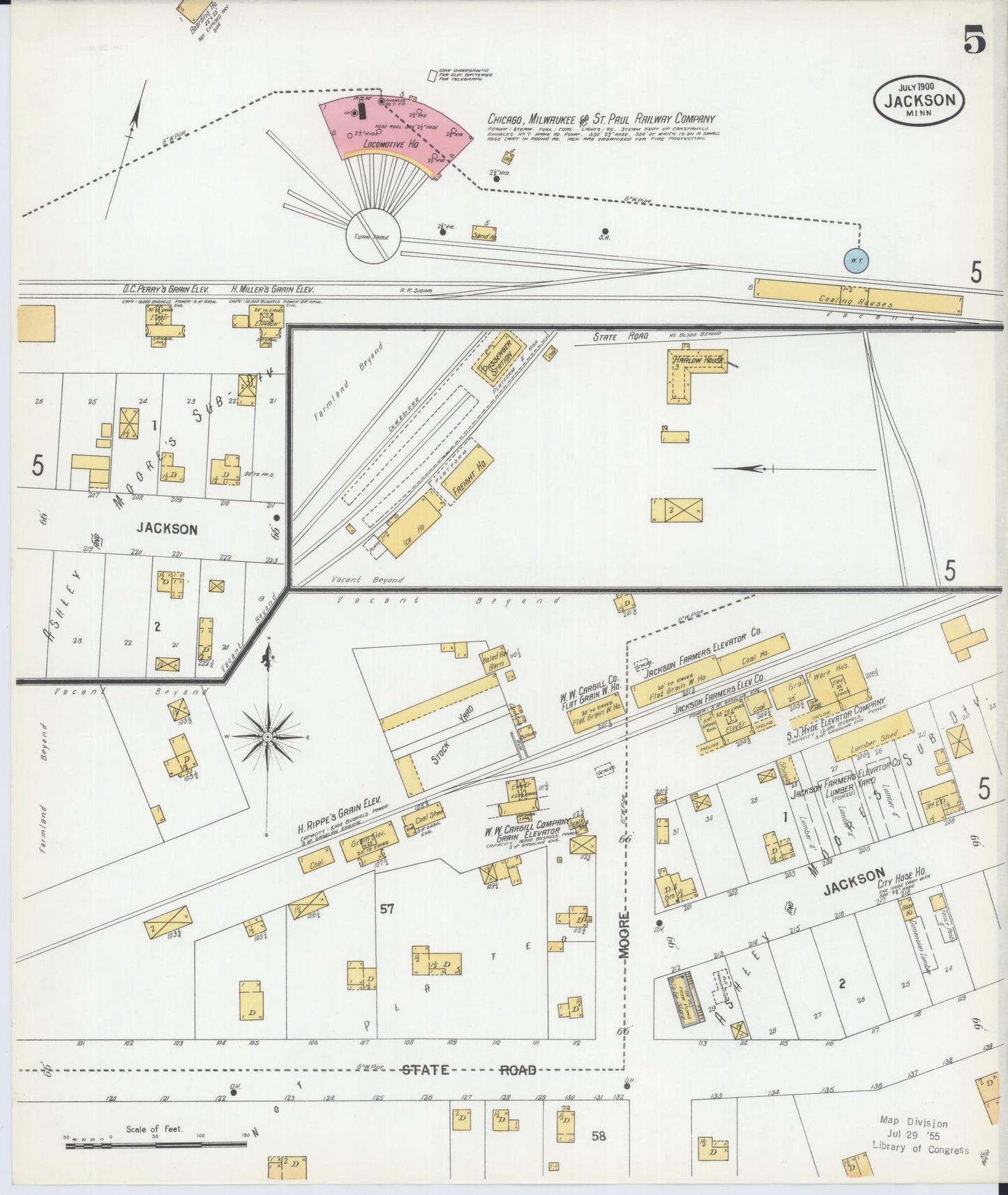 Sanborn Fire Insurance Map from Jackson, Jackson County, Minnesota (1900), Sheet #0005 - Complete Map Set gallery image, historic Sanborn map, vintage wall art, Minnesota Minnesota