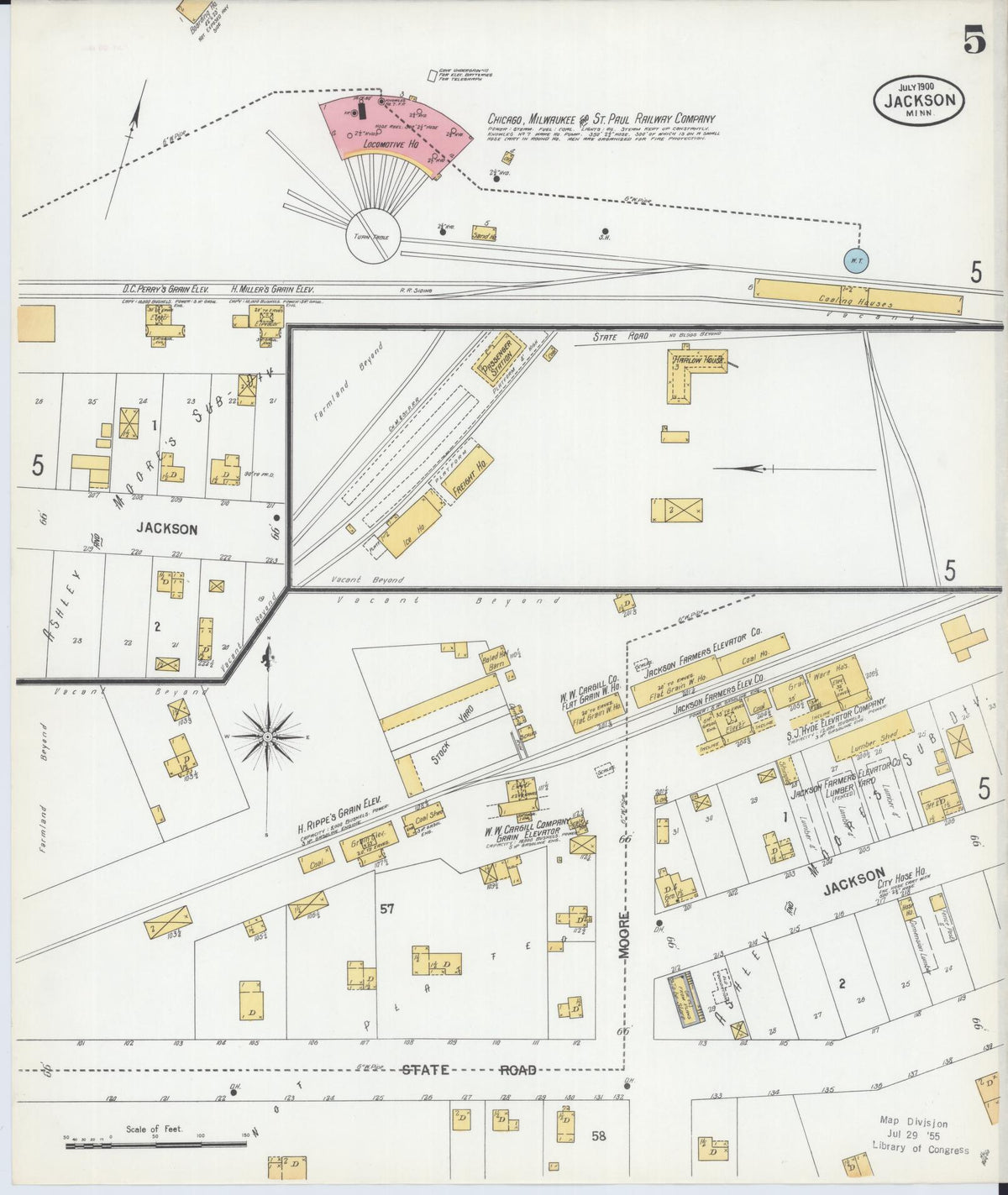 Sanborn Fire Insurance Map from Jackson, Jackson County, Minnesota (1900), Sheet #0005 - Complete Map Set gallery image, historic Sanborn map, vintage wall art, Minnesota Minnesota