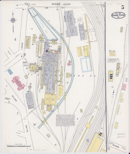 Sanborn Fire Insurance Map from Bonne Terre, Saint Francois County, Missouri (1915), Sheet #0005 - Complete Map Set gallery image, historic Sanborn map, vintage wall art, Missouri Missouri