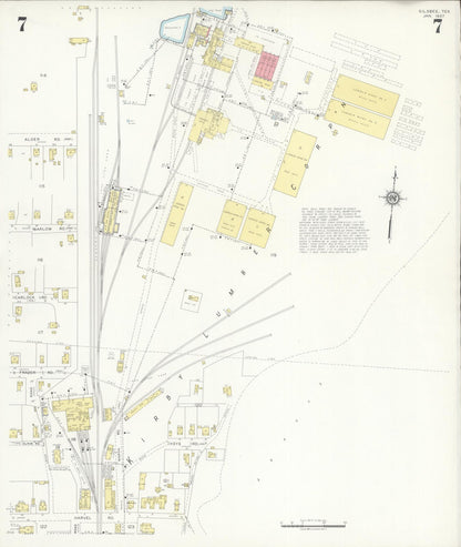 Sanborn Fire Insurance Map from Silsbee, Hardin County, Texas (1937), Sheet #0007 - Complete Map Set gallery image, historic Sanborn map, vintage wall art, Texas Texas