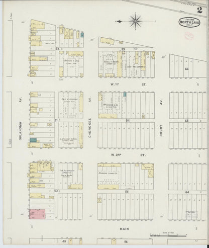 Sanborn Fire Insurance Map from North Enid, Garfield County, Oklahoma (1894), Sheet #0002 - Complete Map Set gallery image, historic Sanborn map, vintage wall art, Oklahoma Oklahoma