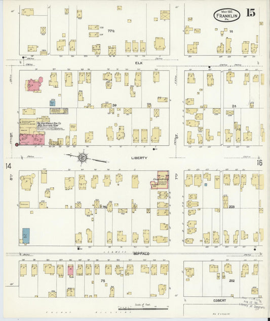 Sanborn Fire Insurance Map from Franklin, Venango County, Pennsylvania (1912), Sheet #0015 - Historic Sanborn Fire Insurance Map Print, vintage old map wall art, antique decor, genealogy gift, Pennsylvania Pennsylvania map
