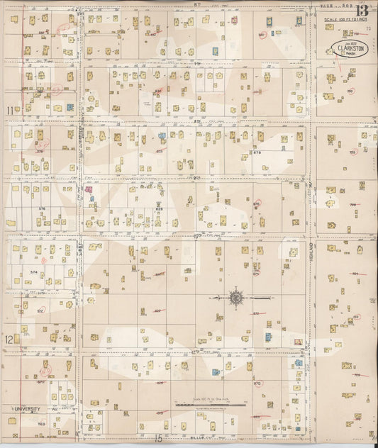 Sanborn Fire Insurance Map from Clarkston, Asotin County, Washington (1949), Sheet #0013 - Historic Sanborn Fire Insurance Map Print, vintage old map wall art, antique decor, genealogy gift, Washington Washington map