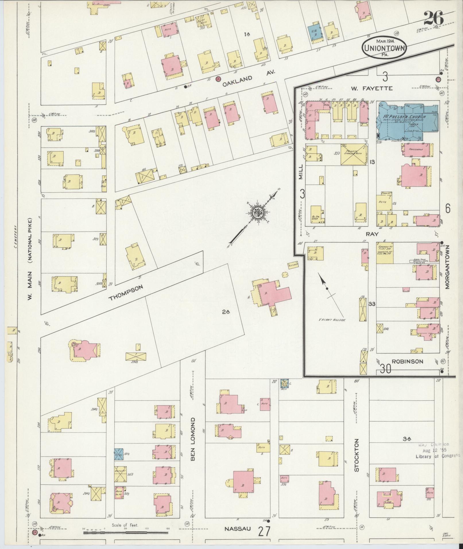 Sanborn Fire Insurance Map from Uniontown, Fayette County, Pennsylvania (1914), Sheet #0026 - Complete Map Set gallery image, historic Sanborn map, vintage wall art, Pennsylvania Pennsylvania