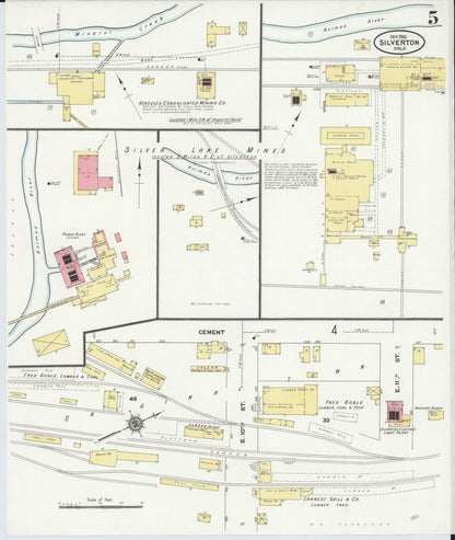 Sanborn Fire Insurance Map from Silverton, San Juan County, Colorado (1910), Sheet #0005 - Complete Map Set gallery image, historic Sanborn map, vintage wall art, Colorado Colorado