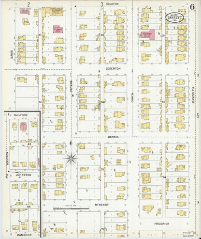 Sanborn Fire Insurance Map from Garrett, De Kalb County, Indiana (1901), Sheet #0006 - Complete Map Set gallery image, historic Sanborn map, vintage wall art, Indiana Indiana