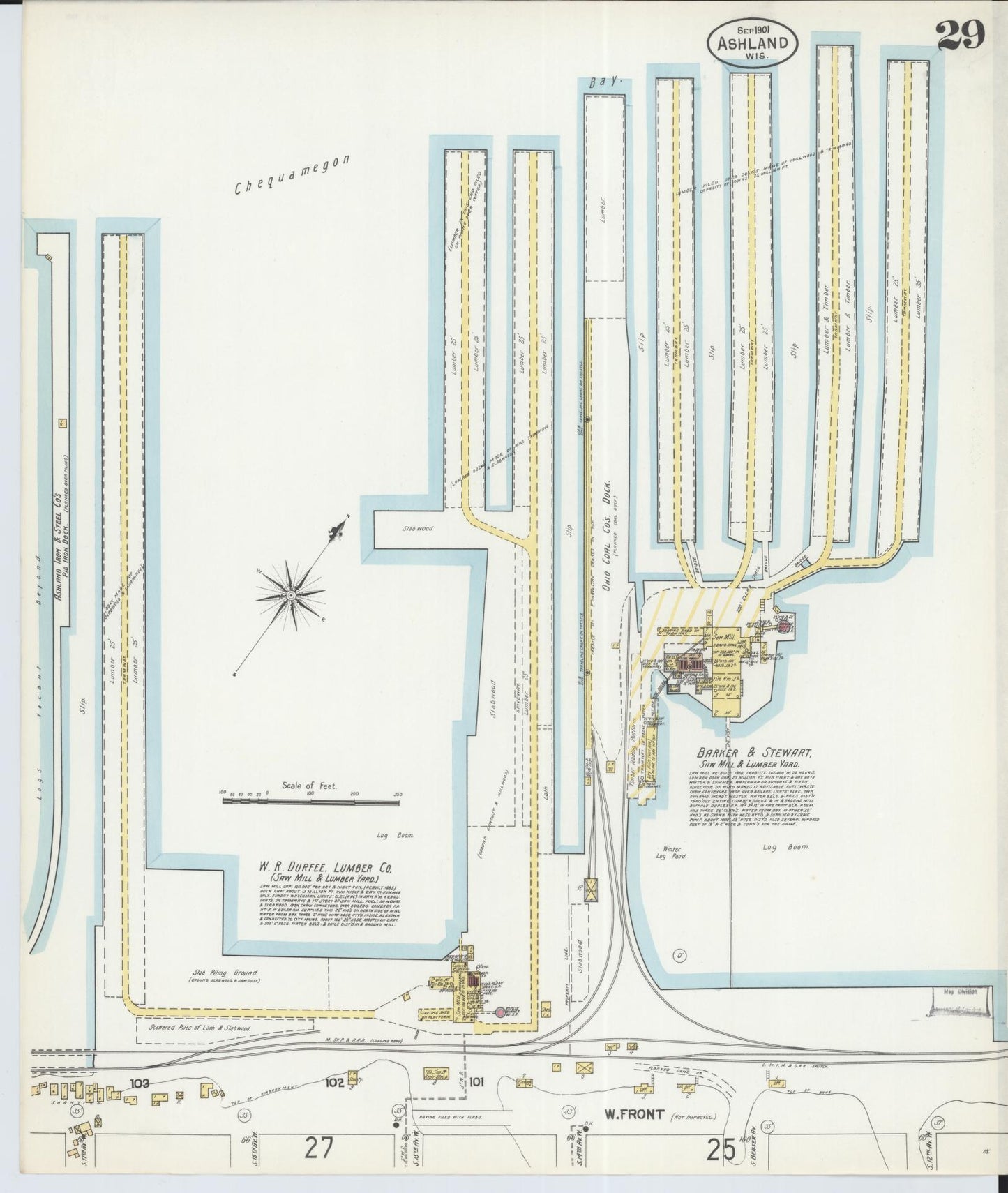 Sanborn Fire Insurance Map from Ashland, Ashland County, Wisconsin (1901), Sheet #0029 - Complete Map Set gallery image, historic Sanborn map, vintage wall art, Wisconsin Wisconsin