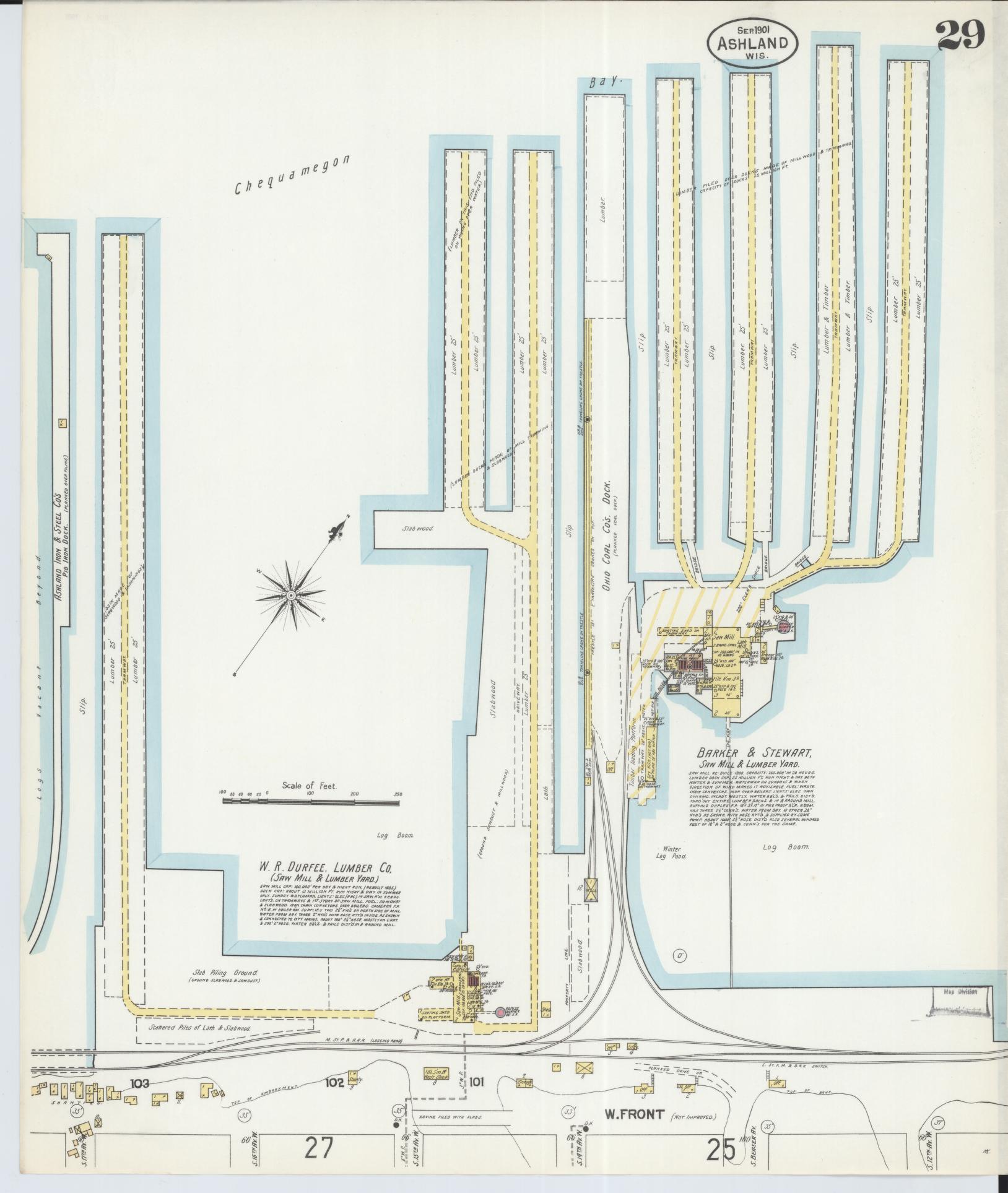 Sanborn Fire Insurance Map from Ashland, Ashland County, Wisconsin (1901), Sheet #0029 - Complete Map Set gallery image, historic Sanborn map, vintage wall art, Wisconsin Wisconsin