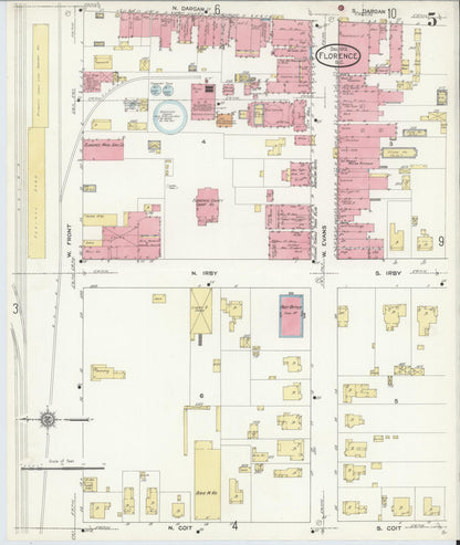 Sanborn Fire Insurance Map from Florence, Florence County, South Carolina (1912), Sheet #0005 - Complete Map Set gallery image, historic Sanborn map, vintage wall art, South Carolina South Carolina