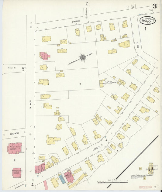 Sanborn Fire Insurance Map from Wolcott, Wayne County, New York (1911), Sheet #0003 - Historic Sanborn Fire Insurance Map Print, vintage old map wall art, antique decor, genealogy gift, New York New York map