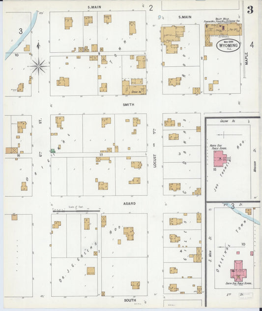 Sanborn Fire Insurance Map from Wyoming, Stark County, Illinois (1899), Sheet #0003 - Historic Sanborn Fire Insurance Map Print, vintage old map wall art, antique decor, genealogy gift, Wyoming Wyoming map