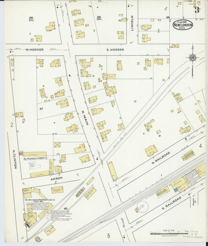 Sanborn Fire Insurance Map from New London, Huron County, Ohio (1921), Sheet #0003 - Complete Map Set gallery image, historic Sanborn map, vintage wall art, Ohio Ohio