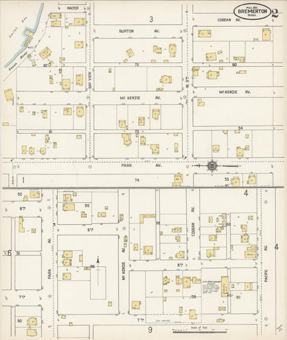 Sanborn Fire Insurance Map from Bremerton, Kitsap County, Washington (1911), Sheet #0002 - Complete Map Set gallery image, historic Sanborn map, vintage wall art, Washington Washington