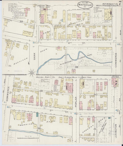 Sanborn Fire Insurance Map from Maysville, Mason County, Kentucky (1886), Sheet #0007 - Complete Map Set gallery image, historic Sanborn map, vintage wall art, Kentucky Kentucky
