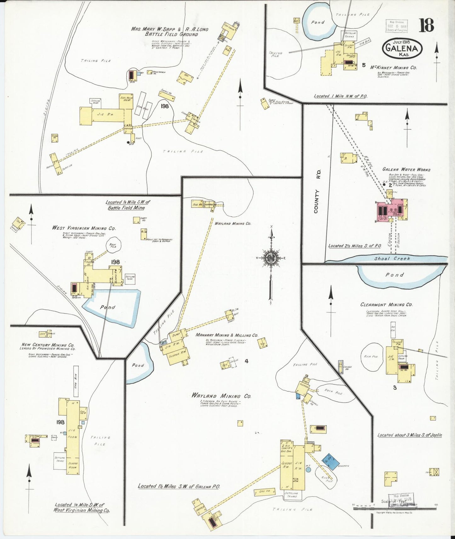 Sanborn Fire Insurance Map from Galena, Cherokee County, Kansas (1918), Sheet #0018 - Complete Map Set gallery image, historic Sanborn map, vintage wall art, Kansas Kansas