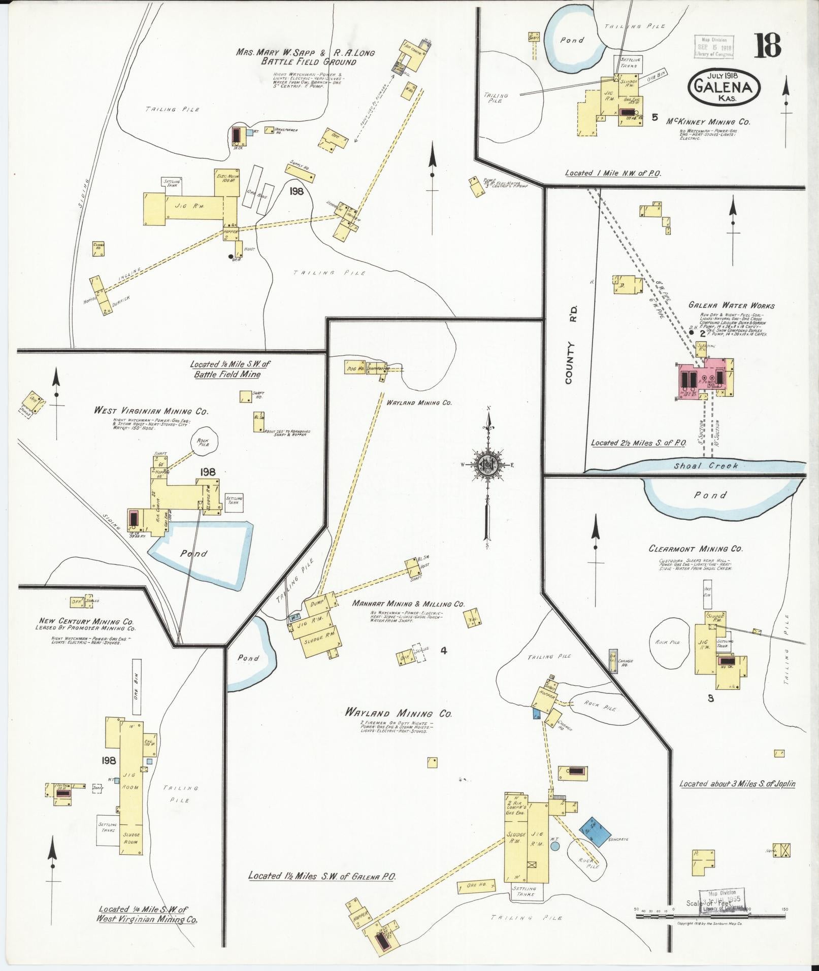 Sanborn Fire Insurance Map from Galena, Cherokee County, Kansas (1918), Sheet #0018 - Complete Map Set gallery image, historic Sanborn map, vintage wall art, Kansas Kansas