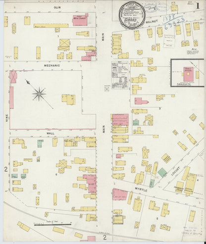Sanborn Fire Insurance Map from Girard, Erie County, Pennsylvania (1898), Sheet #0001 - Complete Map Set gallery image, historic Sanborn map, vintage wall art, Pennsylvania Pennsylvania
