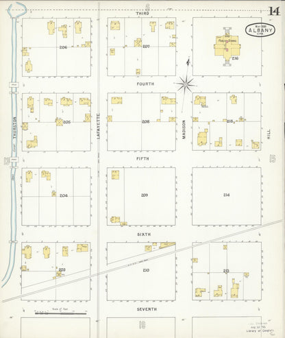 Sanborn Fire Insurance Map from Albany, Linn County, Oregon (1895), Sheet #0014 - Complete Map Set gallery image, historic Sanborn map, vintage wall art, Oregon Oregon