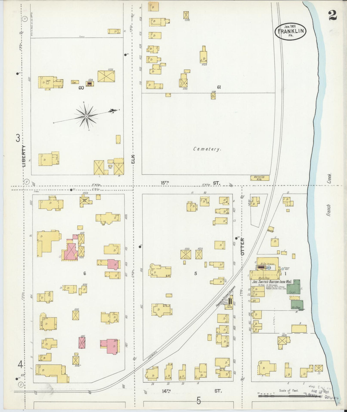 Sanborn Fire Insurance Map from Franklin, Venango County, Pennsylvania (1901), Sheet #0002 - Complete Map Set gallery image, historic Sanborn map, vintage wall art, Pennsylvania Pennsylvania