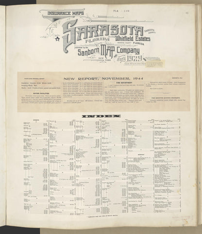 Sanborn Fire Insurance Map from Sarasota, Sarasota County, Florida (1948), Sheet #0001 - Historic Sanborn Fire Insurance Map Print, vintage old map wall art, antique decor, genealogy gift, Florida Florida map