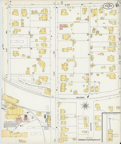 Sanborn Fire Insurance Map from Rome, Floyd County, Georgia (1903), Sheet #0009 - Complete Map Set gallery image, historic Sanborn map, vintage wall art, Georgia Georgia