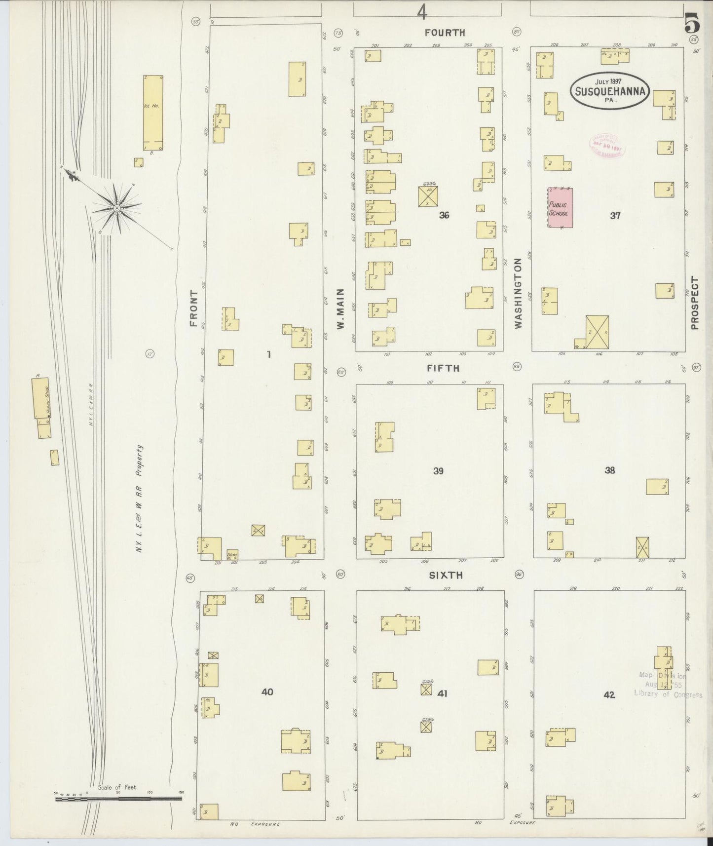 Sanborn Fire Insurance Map from Susquehanna, Susquehanna County, Pennsylvania (1897), Sheet #0005 - Complete Map Set gallery image, historic Sanborn map, vintage wall art, Pennsylvania Pennsylvania