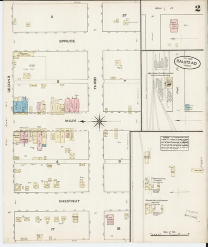 Sanborn Fire Insurance Map from Halstead, Harvey County, Kansas (1884), Sheet #0002 - Complete Map Set gallery image, historic Sanborn map, vintage wall art, Kansas Kansas