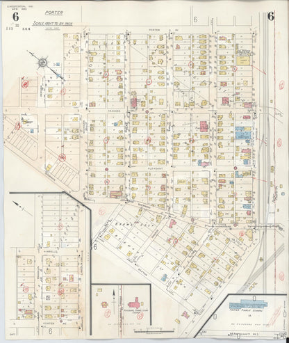 Sanborn Fire Insurance Map from Chesterton, Porter County, Indiana (1951), Sheet #0006 - Complete Map Set gallery image, historic Sanborn map, vintage wall art, Indiana Indiana