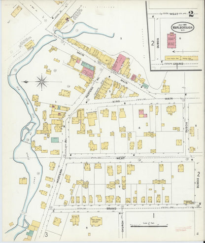 Sanborn Fire Insurance Map from Marlborough, Ulster County, New York (1905), Sheet #0002 - Complete Map Set gallery image, historic Sanborn map, vintage wall art, New York New York