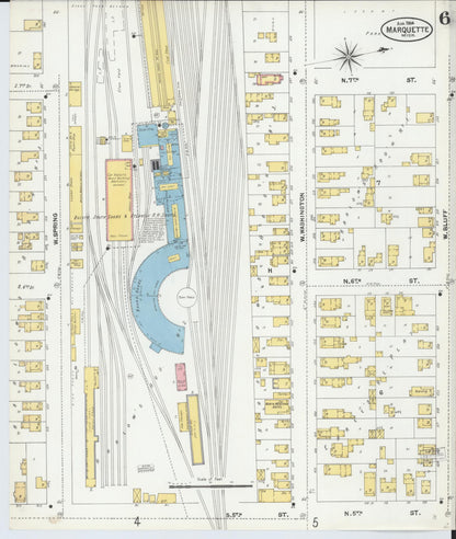 Sanborn Fire Insurance Map from Marquette, Marquette County, Michigan (1904), Sheet #0006 - Complete Map Set gallery image, historic Sanborn map, vintage wall art, Michigan Michigan