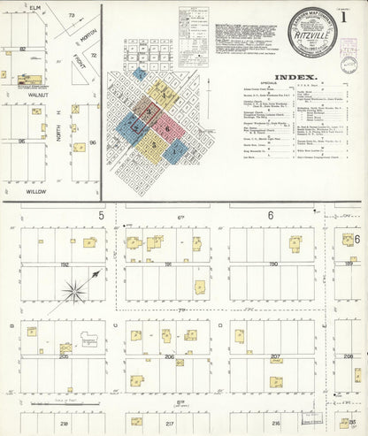 Sanborn Fire Insurance Map from Ritzville, Adams County, Washington (1902), Sheet #0001 - Complete Map Set gallery image, historic Sanborn map, vintage wall art, Washington Washington