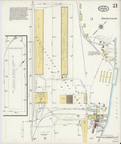 Sanborn Fire Insurance Map from Orange, Orange County, Texas (1919), Sheet #0021 - Complete Map Set gallery image, historic Sanborn map, vintage wall art, Texas Texas