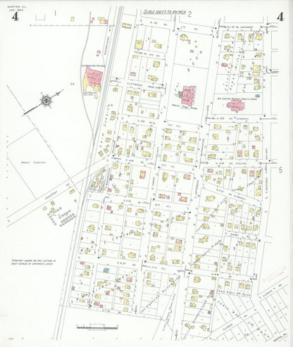 Sanborn Fire Insurance Map from Morton, Tazewell County, Illinois (1940), Sheet #0004 - Historic Sanborn Fire Insurance Map Print, vintage old map wall art, antique decor, genealogy gift, Illinois Illinois map