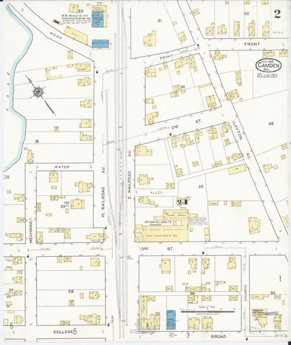 Sanborn Fire Insurance Map from Camden, Kent County, Delaware (1919), Sheet #0002 - Complete Map Set gallery image, historic Sanborn map, vintage wall art, Wyoming Wyoming