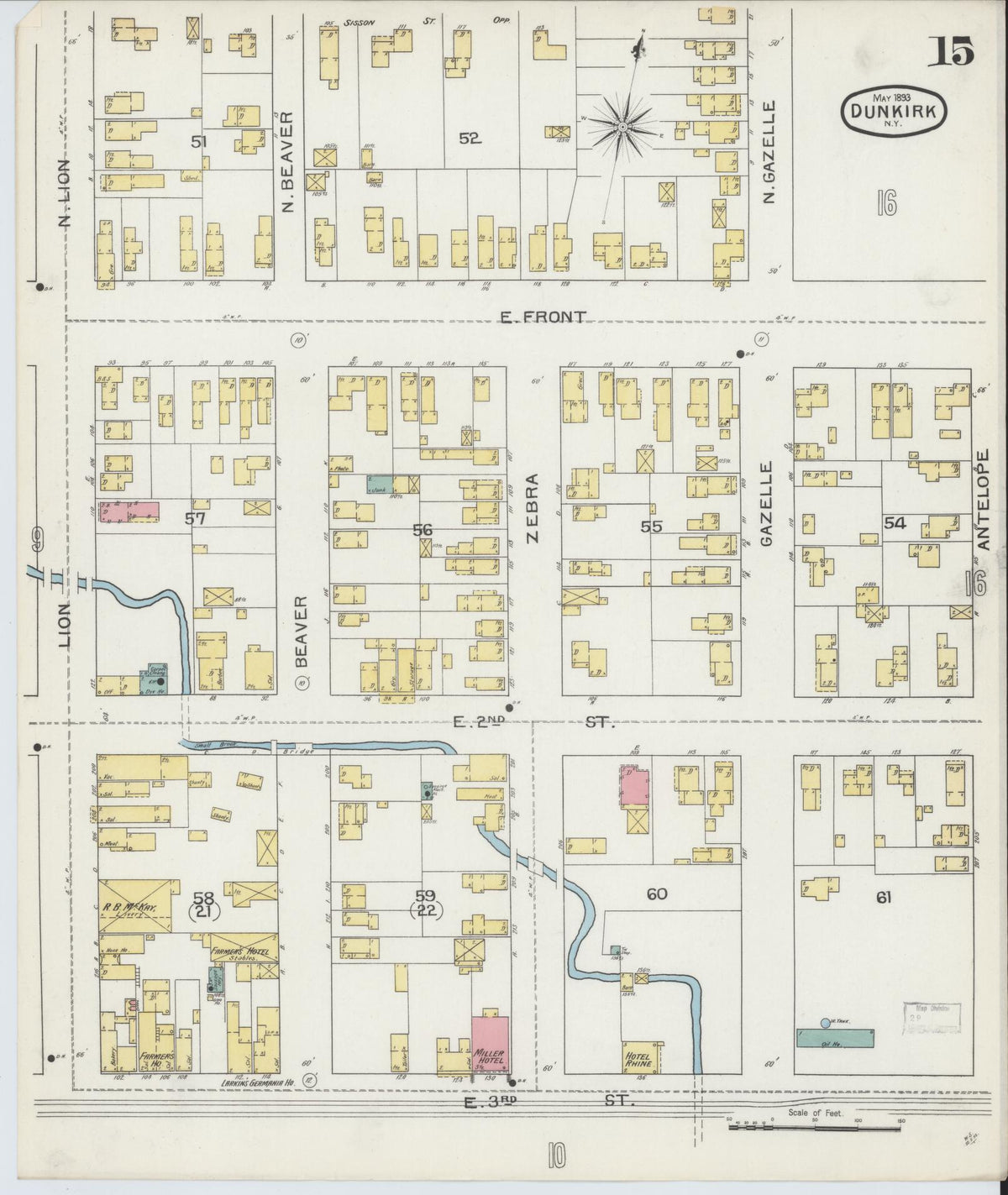 Sanborn Fire Insurance Map from Dunkirk, Chautauqua County, New York (1893), Sheet #0015 - Complete Map Set gallery image, historic Sanborn map, vintage wall art, New York New York