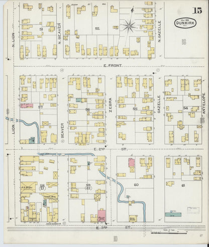 Sanborn Fire Insurance Map from Dunkirk, Chautauqua County, New York (1893), Sheet #0015 - Complete Map Set gallery image, historic Sanborn map, vintage wall art, New York New York