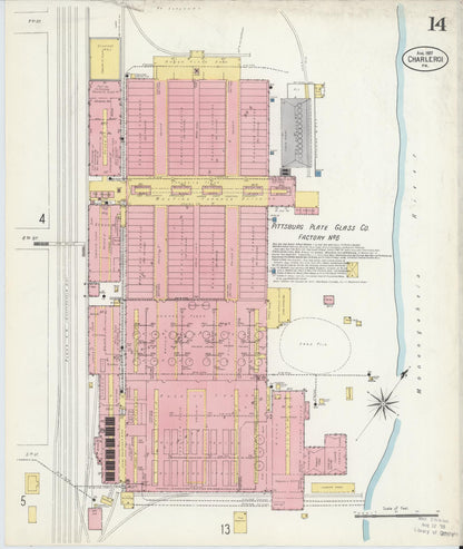 Sanborn Fire Insurance Map from Charleroi, Washington County, Pennsylvania (1907), Sheet #0014 - Complete Map Set gallery image, historic Sanborn map, vintage wall art, Pennsylvania Pennsylvania