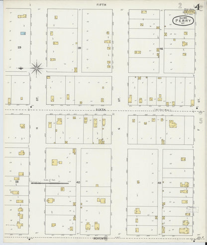 Sanborn Fire Insurance Map from Perry, Noble County, Oklahoma (1895), Sheet #0004 - Complete Map Set gallery image, historic Sanborn map, vintage wall art, Oklahoma Oklahoma