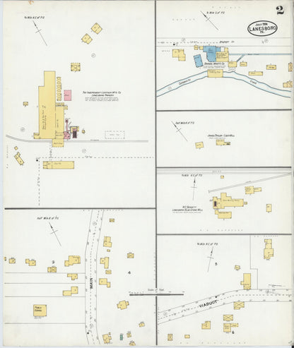 Sanborn Fire Insurance Map from Lanesboro, Susquehanna County, Pennsylvania (1904), Sheet #0002 - Complete Map Set gallery image, historic Sanborn map, vintage wall art, Pennsylvania Pennsylvania