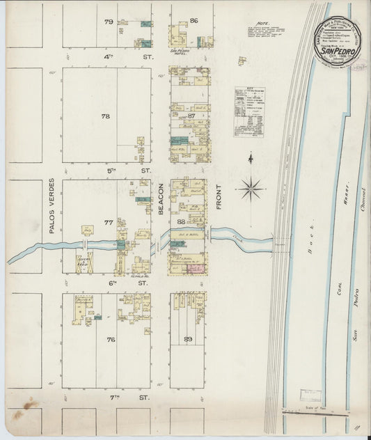 Sanborn Fire Insurance Map from San Pedro, Los Angeles County, California. (1886) – Historic Sanborn Fire Insurance Map Print