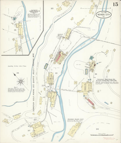 Sanborn Fire Insurance Map from Nevada City, Nevada County, California (1898), Sheet #0015 - Complete Map Set gallery image, historic Sanborn map, vintage wall art, Nevada City Nevada