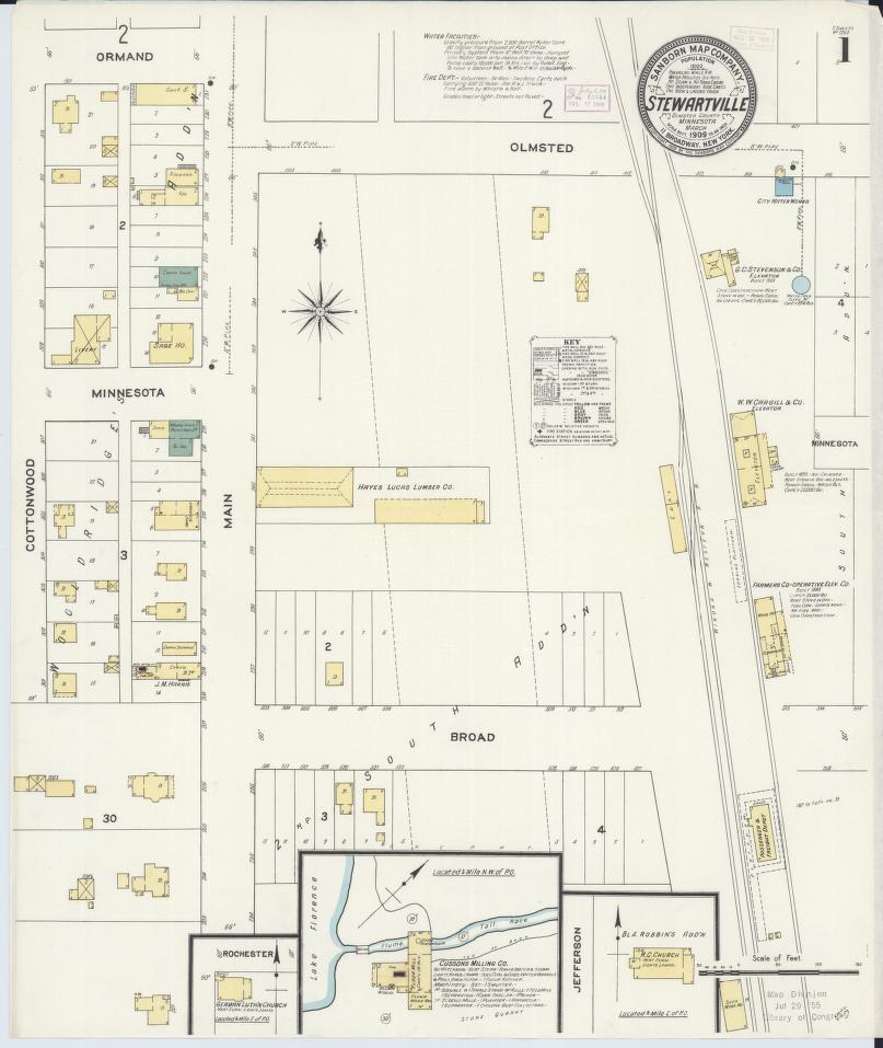 Sanborn Fire Insurance Map from Stewartville, Olmsted County, Minnesota. (1909) – Map View