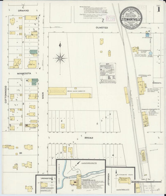 Sanborn Fire Insurance Map from Stewartville, Olmsted County, Minnesota. (1909) – Map View
