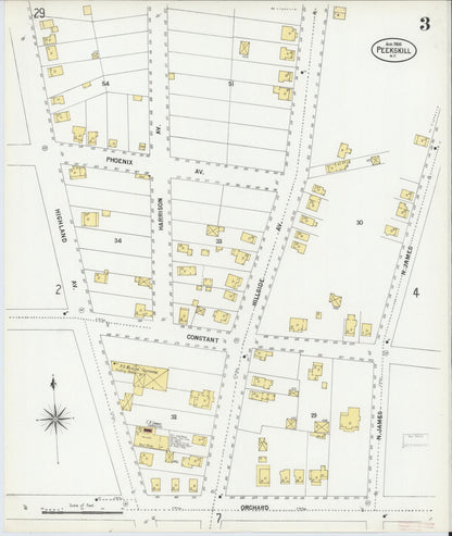 Sanborn Fire Insurance Map from Peekskill, Westchester County, New York (1900), Sheet #0003 - Complete Map Set gallery image, historic Sanborn map, vintage wall art, New York New York