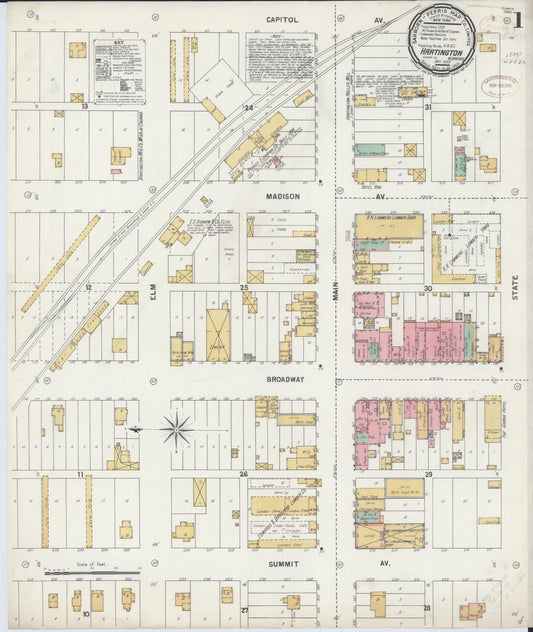 Sanborn Fire Insurance Map from Hartington, Cedar County, Nebraska (1899), Sheet #0001 - Historic Sanborn Fire Insurance Map Print, vintage old map wall art, antique decor, genealogy gift, Nebraska Nebraska map