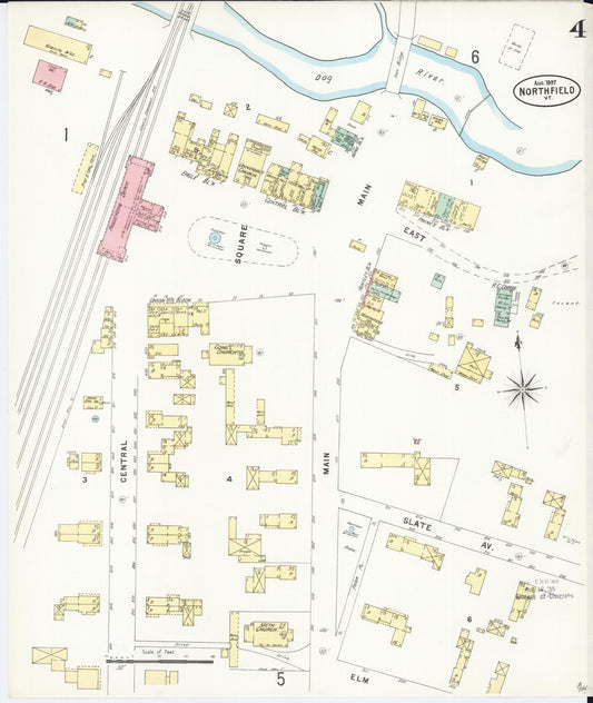 Sanborn Fire Insurance Map from Northfield, Washington County, Vermont (1897), Sheet #0004 - Historic Sanborn Fire Insurance Map Print, vintage old map wall art, antique decor, genealogy gift, Vermont Vermont map